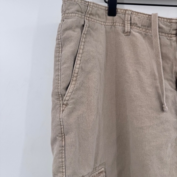 Lucky Brand Shorts Men 38 Beige Cargo Pockets Drawstring Outdoor Beach Khaki Y2K - Picture 4 of 12